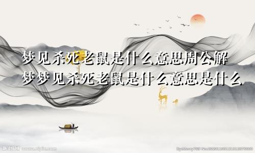 梦见杀死老鼠是什么意思周公解梦梦见杀死老鼠是什么意思是什么