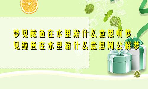 梦见鲸鱼在水里游什么意思啊梦见鲸鱼在水里游什么意思周公解梦