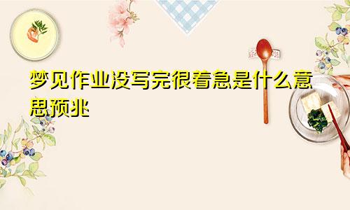 梦见作业没写完很着急是什么意思预兆