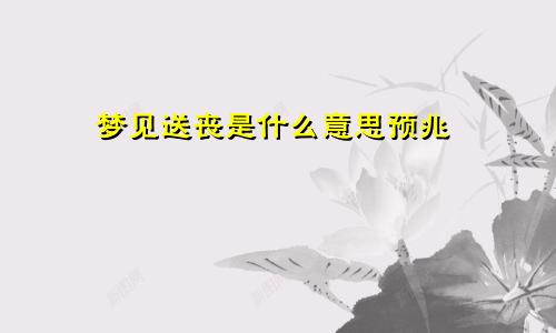 梦见送丧是什么意思预兆