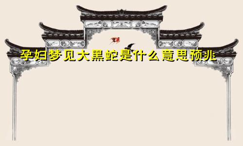 孕妇梦见大黑蛇是什么意思预兆
