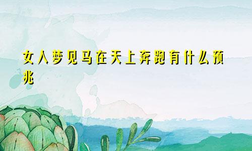 女人梦见马在天上奔跑有什么预兆