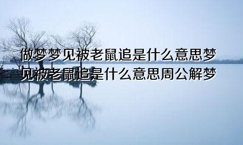 做梦梦见被老鼠追是什么意思梦见被老鼠追是什么意思周公解梦