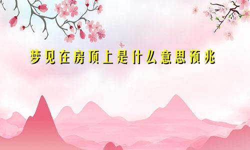 梦见在房顶上是什么意思预兆