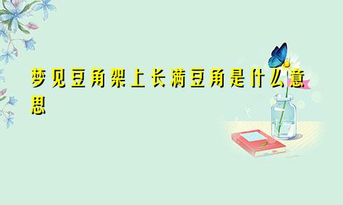 梦见豆角架上长满豆角是什么意思