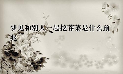 梦见和别人一起挖荠菜是什么预兆