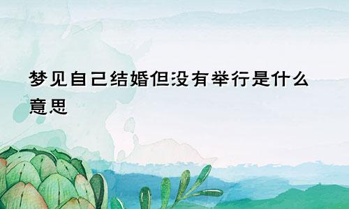 梦见自己结婚但没有举行是什么意思