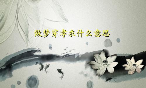 做梦穿孝衣什么意思