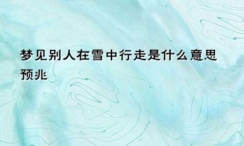 梦见别人在雪中行走是什么意思预兆