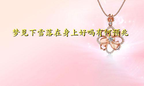 梦见下雪落在身上好吗有何预兆