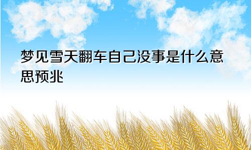 梦见雪天翻车自己没事是什么意思预兆