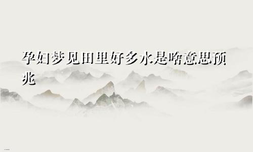 孕妇梦见田里好多水是啥意思预兆