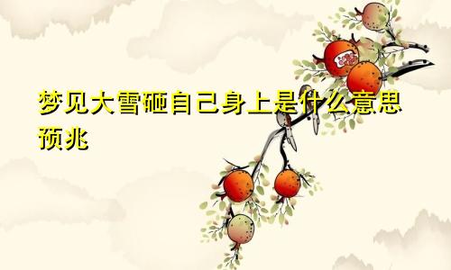 梦见大雪砸自己身上是什么意思预兆