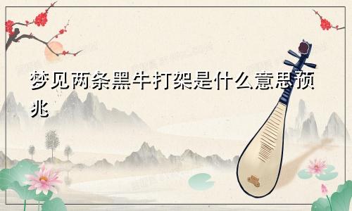 梦见两条黑牛打架是什么意思预兆
