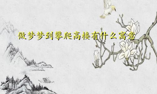 做梦梦到攀爬高楼有什么寓意