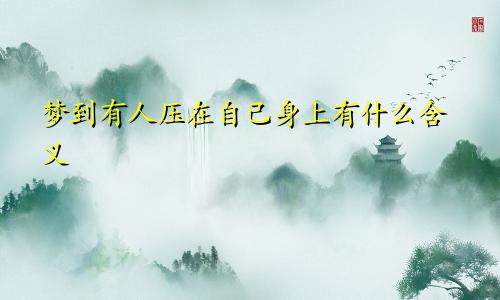 梦到有人压在自己身上有什么含义