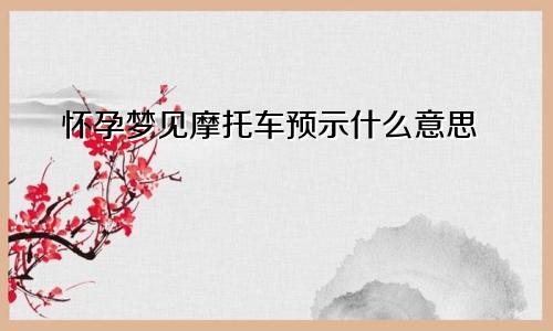 怀孕梦见摩托车预示什么意思