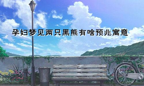 孕妇梦见两只黑熊有啥预兆寓意