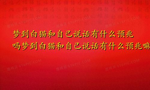 梦到白猫和自己说话有什么预兆吗梦到白猫和自己说话有什么预兆嘛