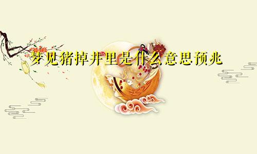 梦见猪掉井里是什么意思预兆