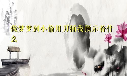 做梦梦到小偷用刀捅我预示着什么