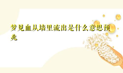 梦见血从墙里流出是什么意思预兆