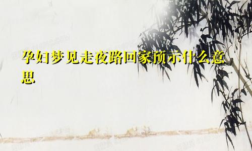 孕妇梦见走夜路回家预示什么意思