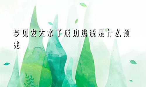 梦见发大水了成功逃脱是什么预兆