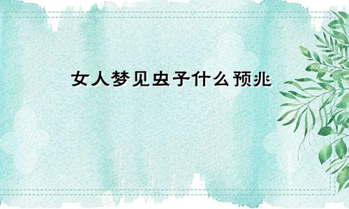 女人梦见虫子什么预兆