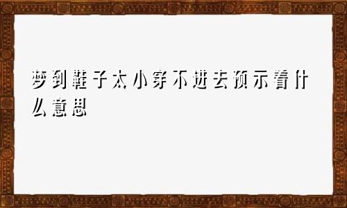 梦到鞋子太小穿不进去预示着什么意思