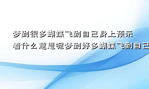梦到很多蝴蝶飞到自己身上预示着什么意思呢梦到好多蝴蝶飞到自己身上