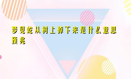 梦见蛇从树上掉下来是什么意思预兆