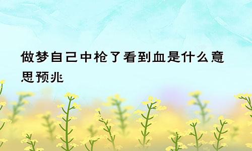 做梦自己中枪了看到血是什么意思预兆