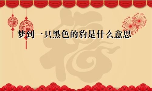 梦到一只黑色的豹是什么意思