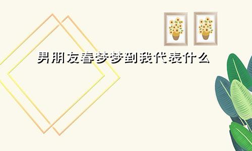 男朋友春梦梦到我代表什么