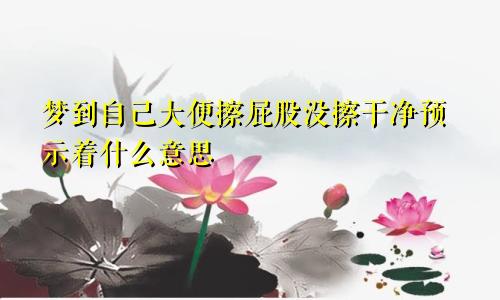 梦到自己大便擦屁股没擦干净预示着什么意思