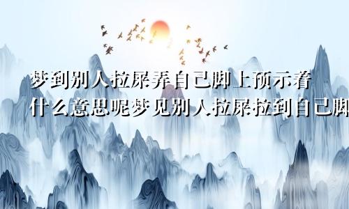 梦到别人拉屎弄自己脚上预示着什么意思呢梦见别人拉屎拉到自己脚上
