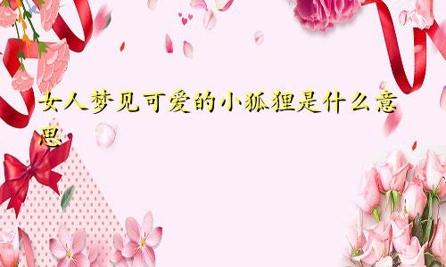 女人梦见可爱的小狐狸是什么意思