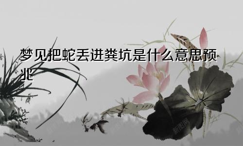 梦见把蛇丢进粪坑是什么意思预兆