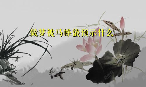 做梦被马蜂蛰预示什么