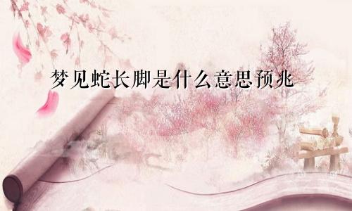 梦见蛇长脚是什么意思预兆