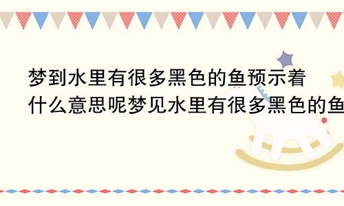 梦到水里有很多黑色的鱼预示着什么意思呢梦见水里有很多黑色的鱼好不好