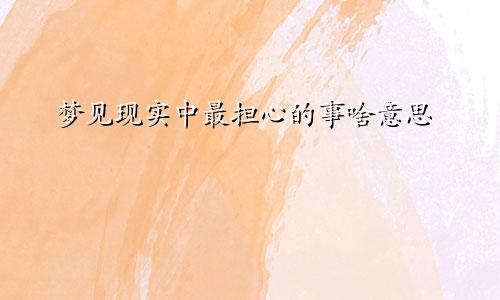 梦见现实中最担心的事啥意思
