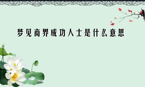 梦见商界成功人士是什么意思