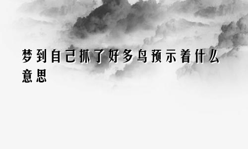 梦到自己抓了好多鸟预示着什么意思