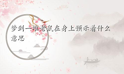 梦到一堆老鼠在身上预示着什么意思