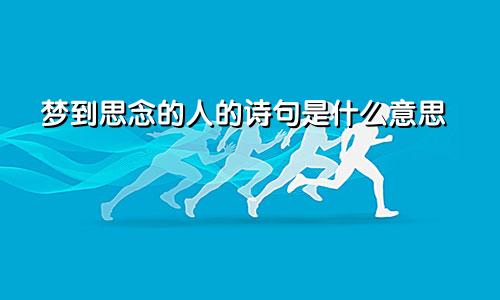 梦到思念的人的诗句是什么意思