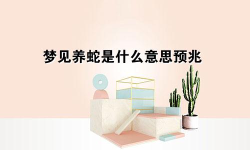 梦见养蛇是什么意思预兆