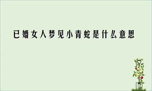 已婚女人梦见小青蛇是什么意思