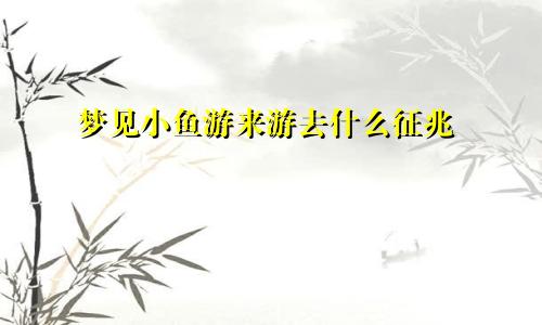 梦见小鱼游来游去什么征兆